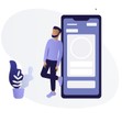Black Man _ Woman Using Mobile Phone A